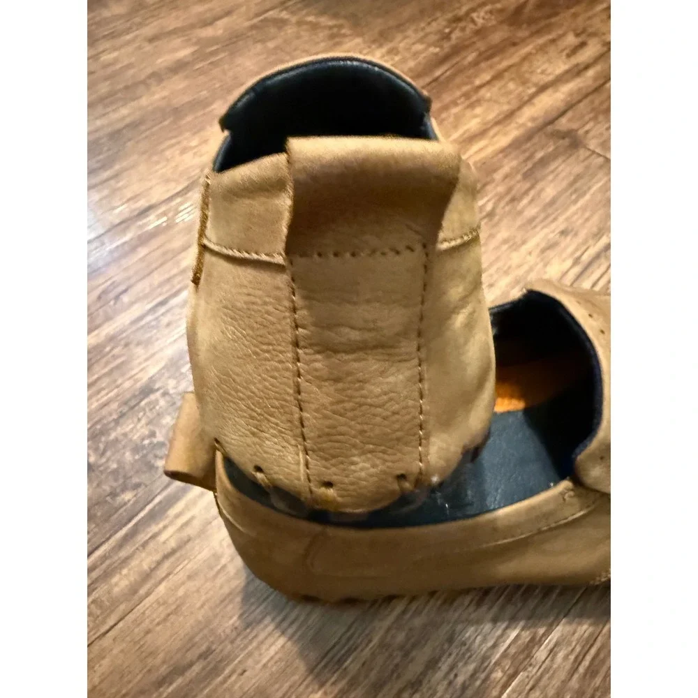 Paul Branco Genuine‎ Leather Tan Perforated Moccasin Slip On Loafers Size 43
